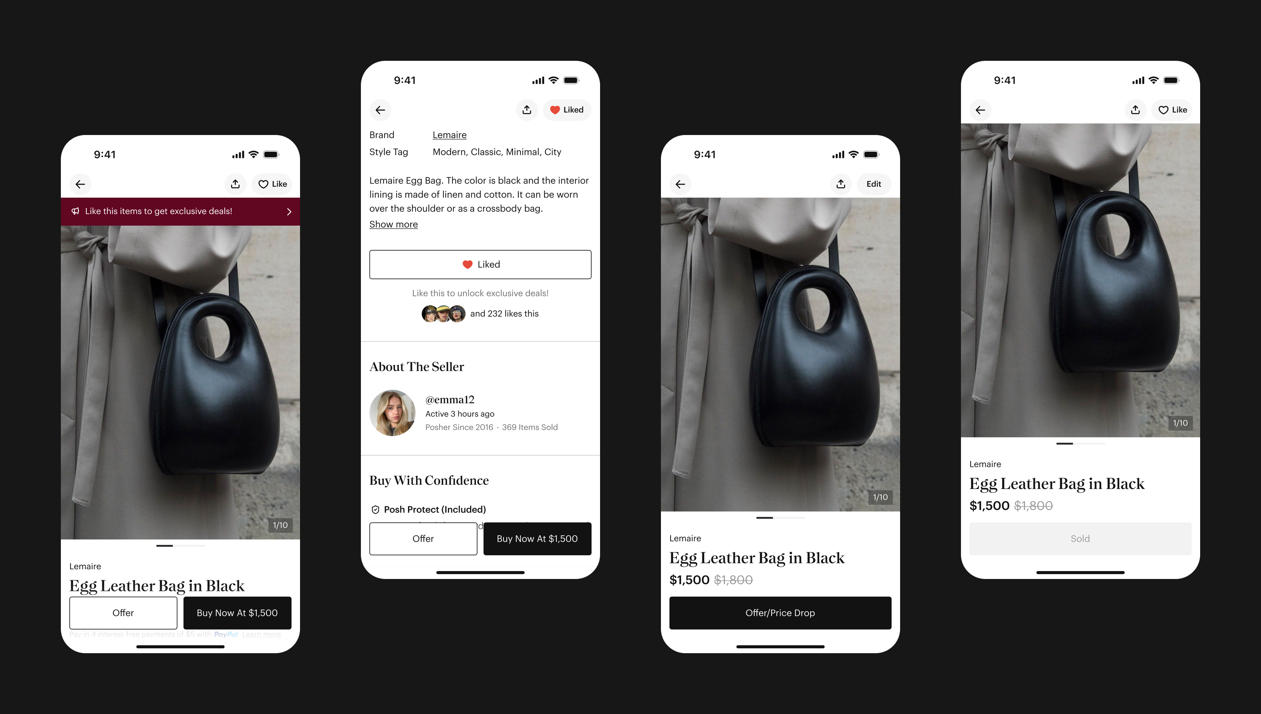 Redesigned listing page detail views